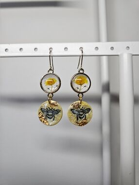Handmade Clay + Resin Dangle Earrings